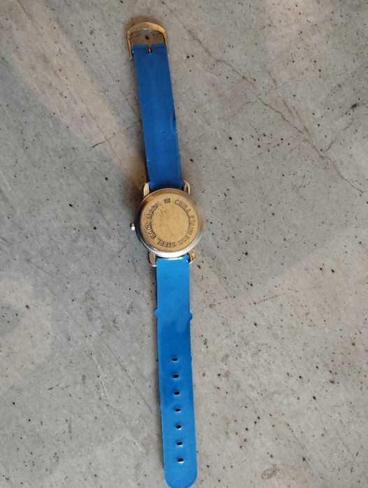 Ceas analogic copii, curea silicon albastra cu tematica fotbalisti