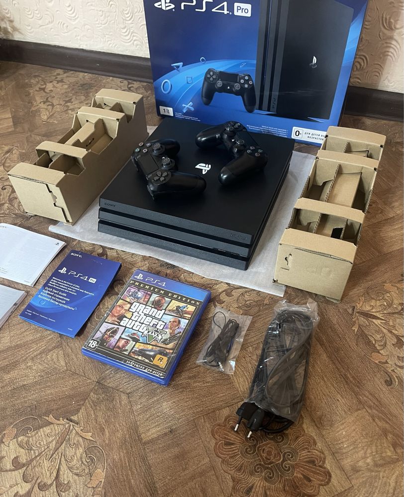 Новый PlayStation 4 Pro 1TB 4K HDR 2 джойстика 8 игры плейстейшн 4 про: 120  000 тг. - Приставки Алматы на Olx