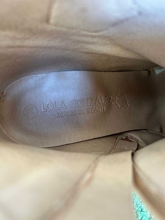 Botine Lola Gonzales, camel,piele întoarsă,mărimea 38,office,casual