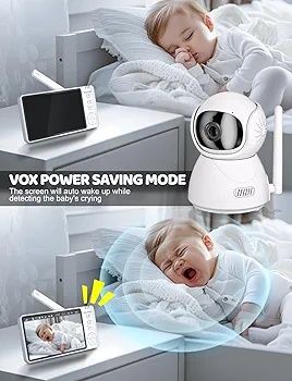 Бебефон с голям/5инчаHD Дисплей и въртяща се  камера