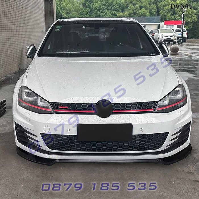 Черен лип спойлер предна броня GOLF 7 GTI R Line голф 6 р лайн тунинг