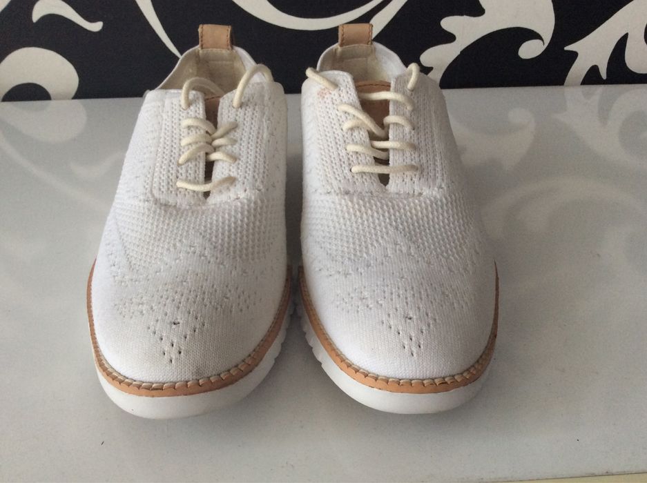Tenisi casual Cole Haan ZERØGRAND Wingtip Oxford culoare Alba.Noi
