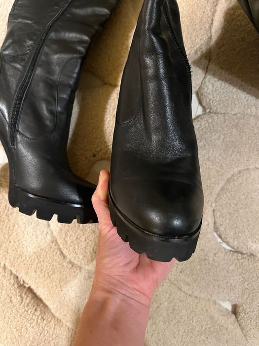 Cizme ușor îmblănite Piele naturală Glossy