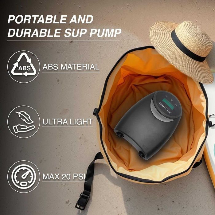 TONSIM 20PSI акумулаторна SUP помпа, 15000mAh батерия, LCD дисплей