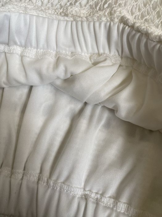 Дамска пола бяла дантела памук