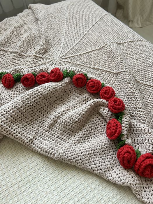 Плед букет ручной работы