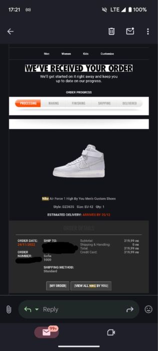 Nike Air Force 1 High By You Men's Custom Shoes Airforce