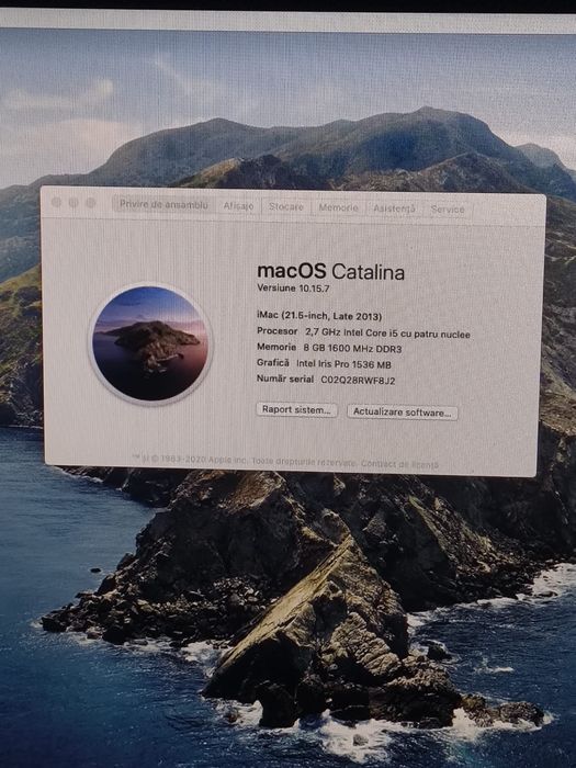 Imac foarte subtire i 5 memorie 8 giga ssd 250 giga -650 ron