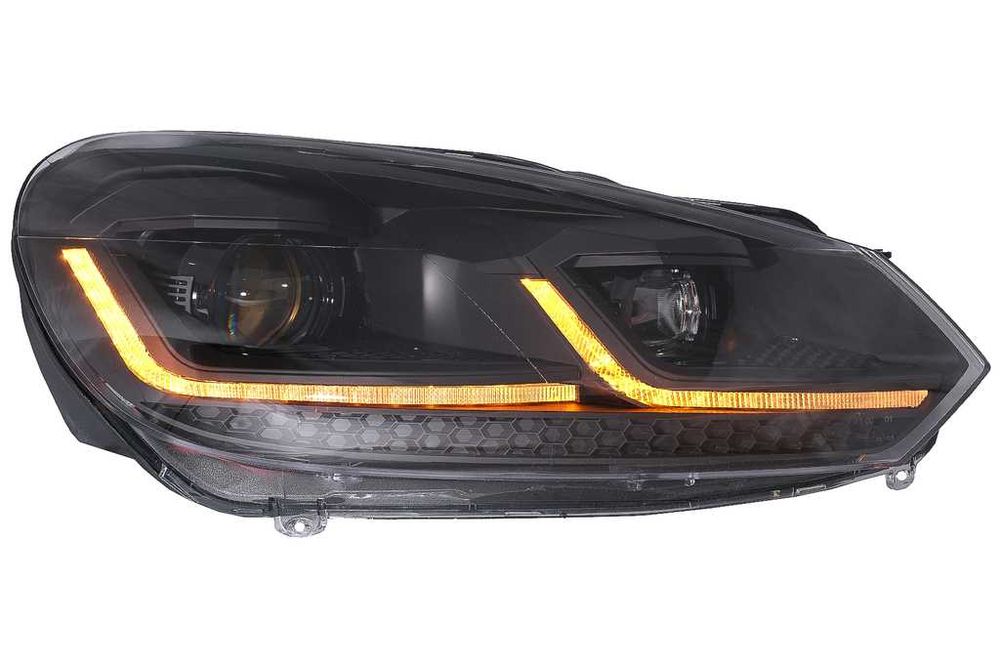 Faruri LED VW Golf 6 - FULL BLACK - 7 facelift look - Semnal dinamic -