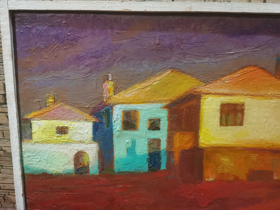 авторска маслена картина-созополски къщи