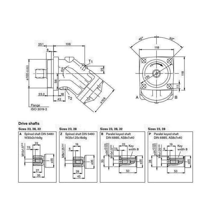 Гидромотор A2FM23/61W (аналог Bosch Rexroth A2FM)