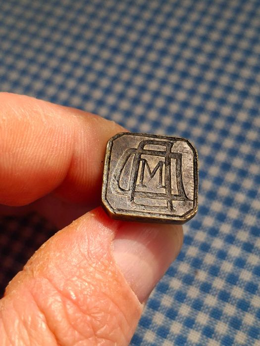 Sigiliu, parafa, stampila, blazon, veche din bronz, de colectie, perioada interbelica