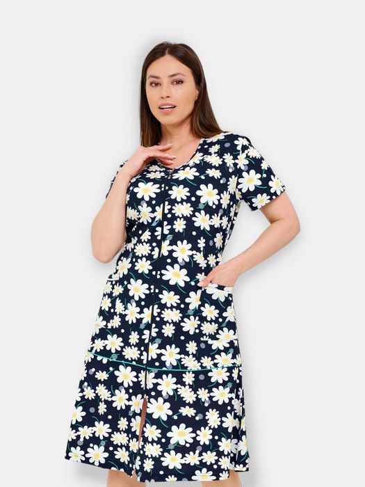 Халат женский Х/Б, фабричный, на замке с поясом: