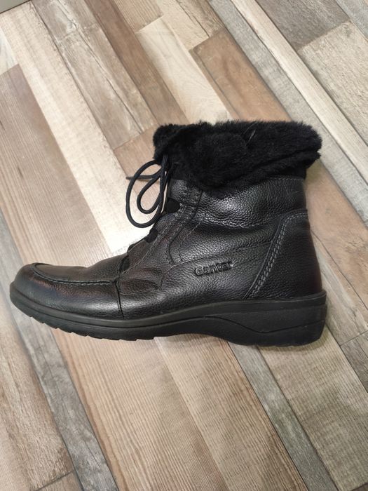Зимни кожени боти Ganter с естествена овча козина вътре
