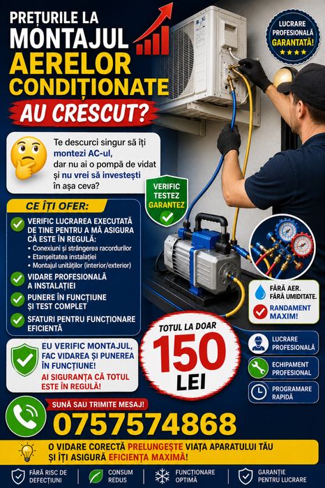 Montare/VIDARE/ Punere in functiune instalatie AC