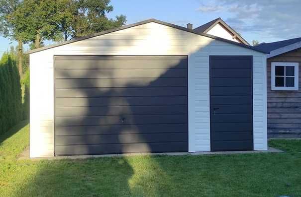 Garaj 6m x 5m Tabla Acrilica Alb cu Accente Maro Producator Direct