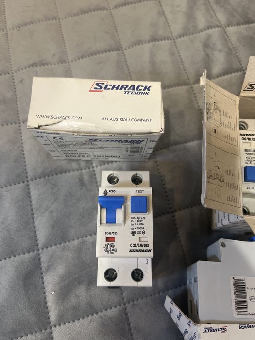 Siguranță diferențială RCBO Schrack Technik BOLF6 C25/1N/003 25A 30mA 6kA – Nouă, în cutie