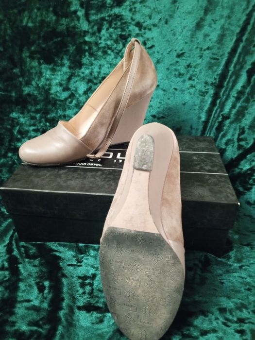 Туфли на платформе 36 размер, кожа, замша