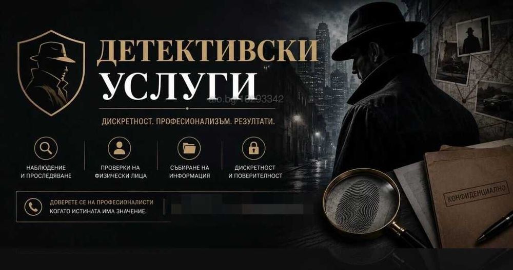 Детективски услуги София/ частен детектив София - професионални частни детективи- 24ч в денонощието!