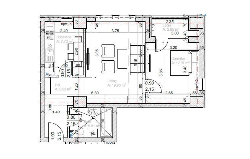 Ap 2 camere 55MP, Nicolina la Bulevard! TVA inclus!