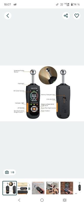 Umidimetru inductiv sferic Proster, adâncime de analiză 20-40 mm, umid