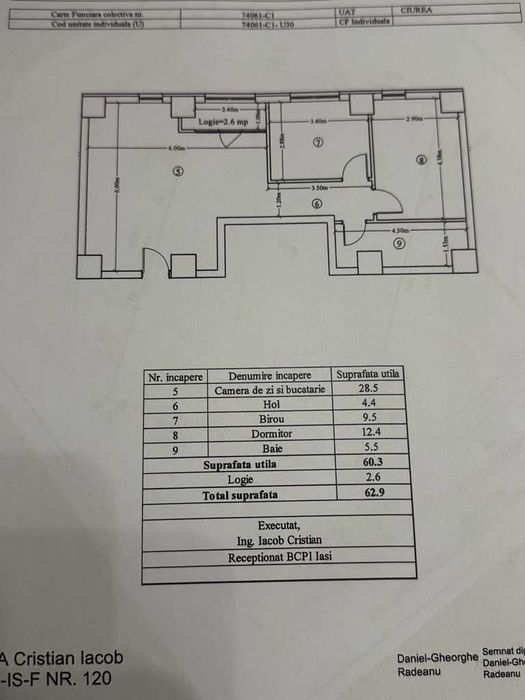 Apartament cu 3 camere – Cartier Visoianu