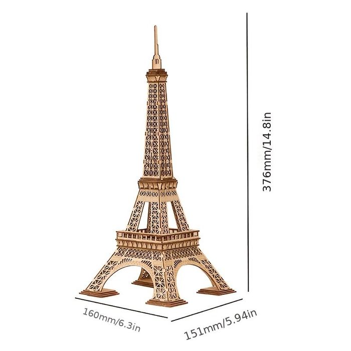 Деревянный 3D-конструктор «Эйфелева башня» 122 деталей