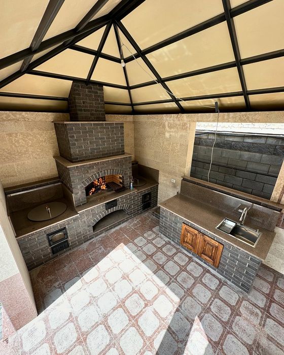 БАРБЕКЮ. Строительство Летние кухни. Облицовка. Очаги.