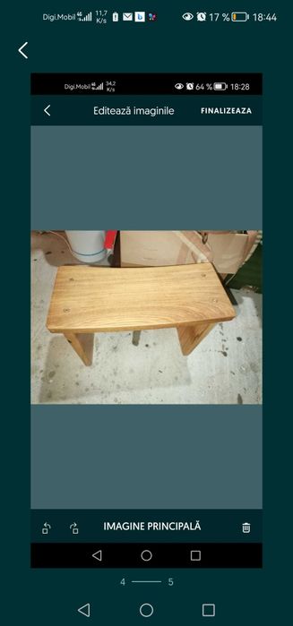 Vand scaunel din lemn masiv