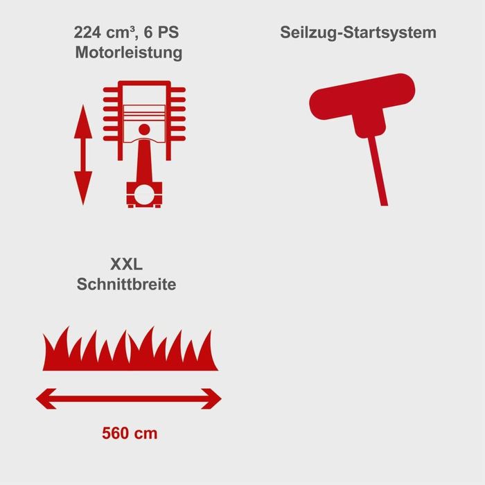 Mașină de tuns iarba pe benzină Scheppach MS225-56 - 6 CP | lățime de tăiere 56 cm | Autopropulsată