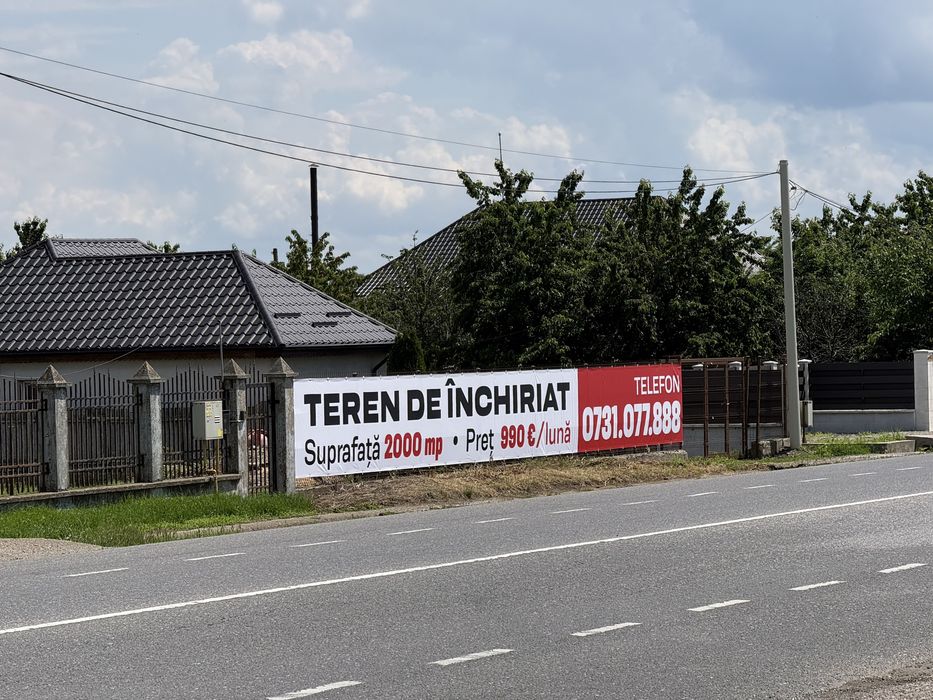 Teren de închiriat 2000 mp – Nicolae Bălcescu, la stradă (E85)