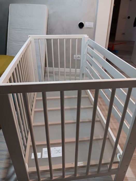 Pătuț bebe lemn cu saltea de cocos inclusă