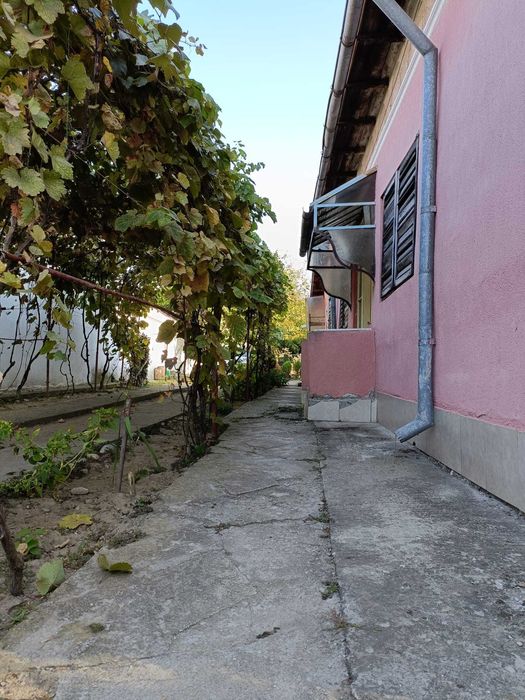 Casa cu curte. Canalizare si baie