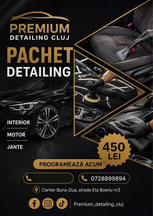 Detailing Auto Interior Polish Faruri Curatare Canapele