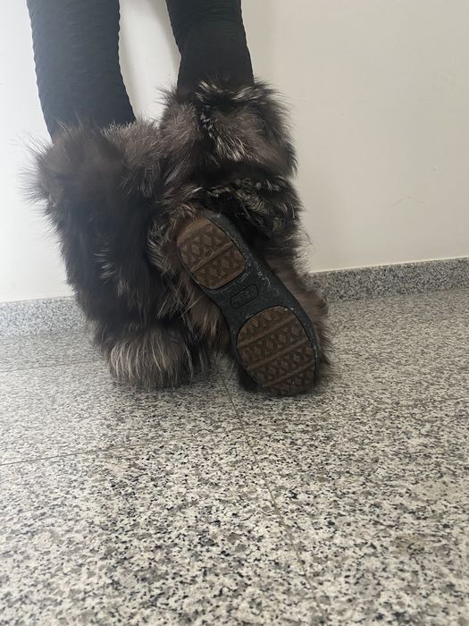 Чанта и ботуши заешки пух- естествен