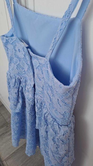 Синя дантелена рокля H&M