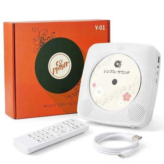 Преносим CD плейър с Bluetooth, FM радио, поддържа USB и AUX, 1800mAh, Y01