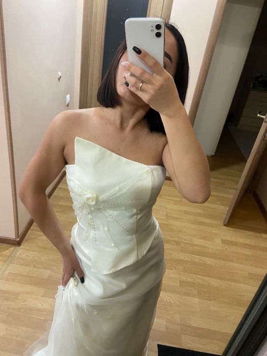 Платте, корсет+юбка в пол.