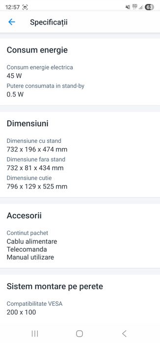 Televizor Smart LED Nei 32NE4505, 80 cm, HD