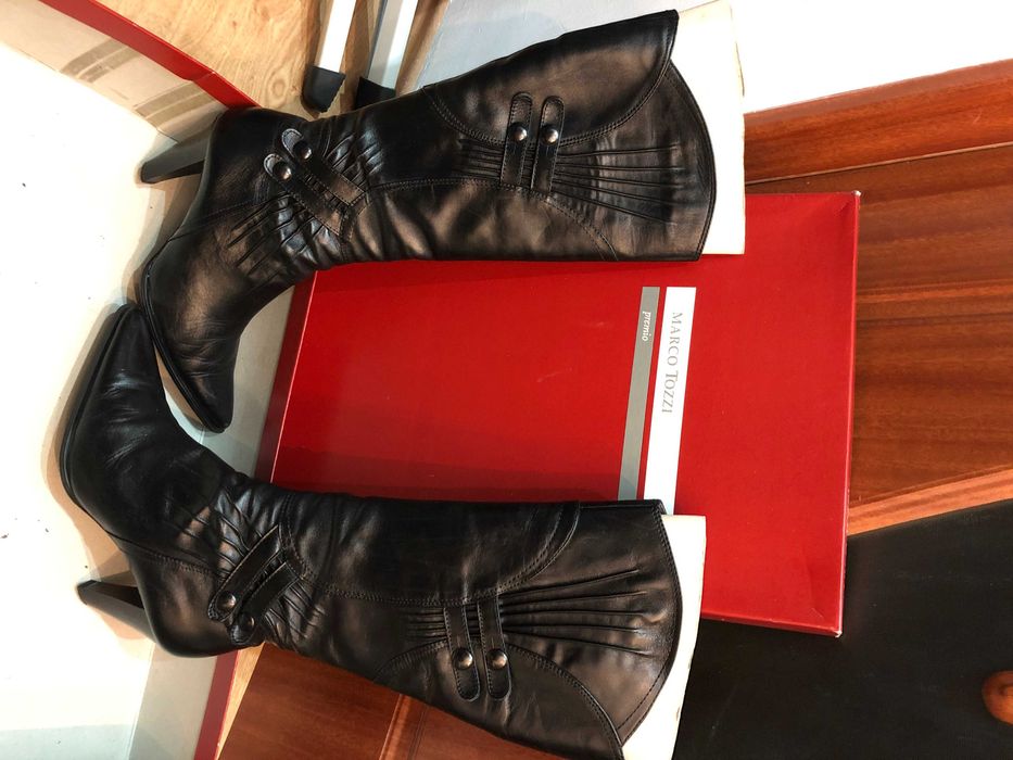 Cizme de dama din piele naturala, negre, marimea 37