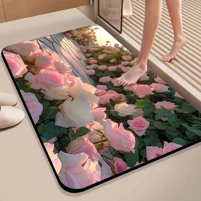 Коврик с 3D цветами для дома и ванной, 80×120 / 90×60 см