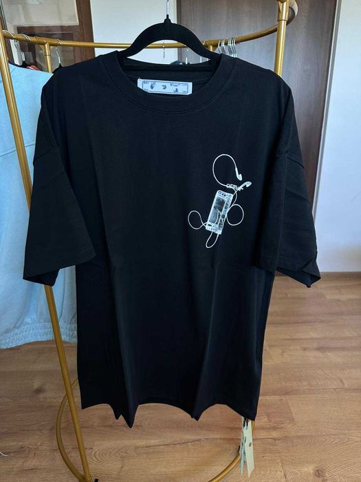 OFF WHITE Tricou Off White Imprimeu Casti black M