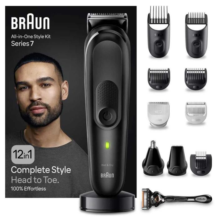 Aparat de tuns multifunctional Braun MGK7460 Wet&Dry AutoSense 12-in-1