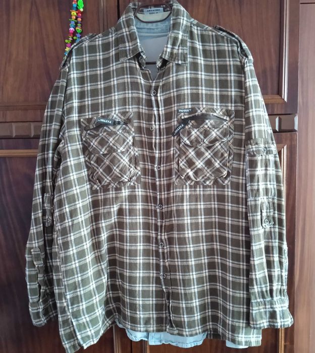 PATTON XXL MADE IN ITALY plaid hiking shirt ловно-туристическа риза