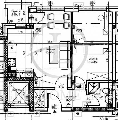Продава се Двустаен апартамент в Пловдив, Център - 60 кв.м за 706 €/кв.м - Снимка #7