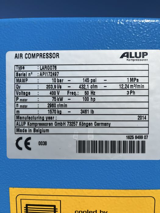 Compresor cu surub 75 kw Alup sh