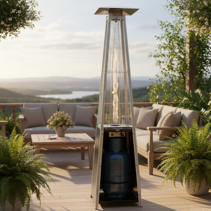 Външен газов отоплител с калъф и защити готов за употреба