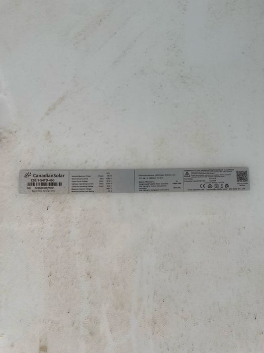 2 panouri Canadian Solar CS6.1-54TD-460 aproape noi in garantie
