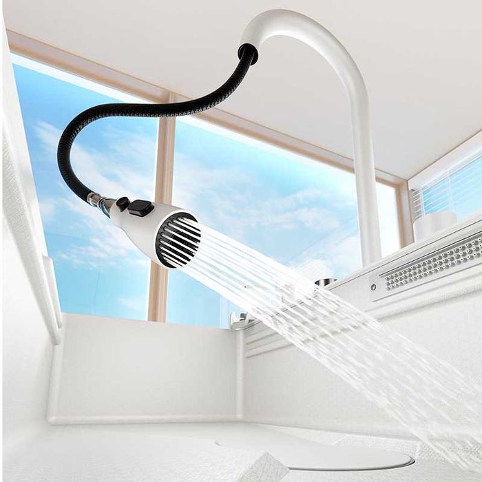 Бяла кухненска мивка с опция за пълно персонализиране