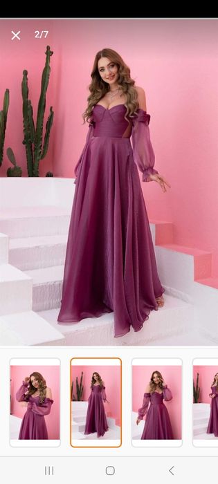 Rochie de seara fucsia, nouă cu etichetă